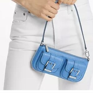 Michael Kors Zoe Small Pebbled Leather Covertible Pochette Purse NWT